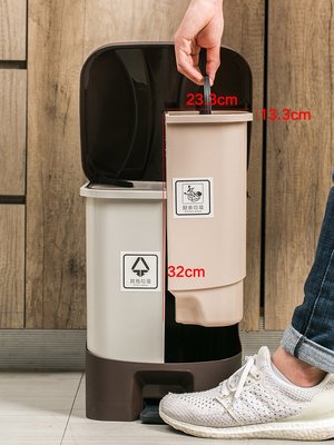 品如衣櫃 軟毛刷 日系清潔劑 居家家干濕分離分類垃圾桶雙桶腳踏式家用客廳廚房帶蓋大號垃圾筒