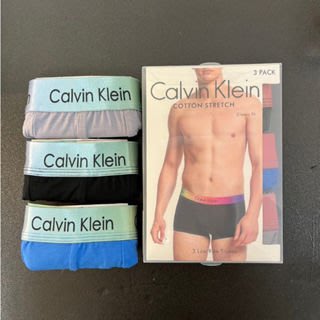 (PSM街頭潮流選)現貨CALVIN KLEIN 正品公司貨 彩虹漸層織帶四角內褲三入組
