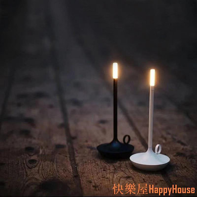 快樂屋Hapyy House蠟燭燭光設計LED夜燈 燭光氛圍LED充電臺燈 造型金屬鐵藝夜燈 燭光晚餐氛圍燈 LED充電小夜燈 北歐燭光觸摸檯燈 觸