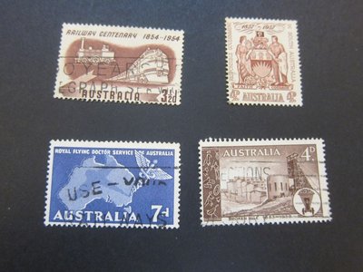 【雲品12】澳大利亞Australia 1954 Sc 275,304,305,311 FU 庫號#Box#p21 97197