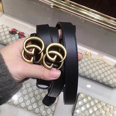 專櫃正品 Gucci GG Marmont 20mm 皮帶 腰帶 黑色 現貨