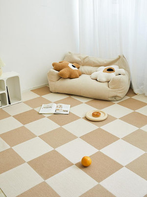 溜溜日式拼接地毯客廳臥室整鋪大面積地板鋪墊簡約辦公室自粘方塊地墊