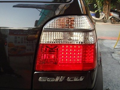 》傑暘國際車身部品《 限量品福斯-GOLF-3代紅白晶鑽LED尾燈(白白紅) DEPO製