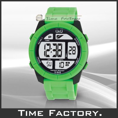 時間工廠 無息分期 Q&Q 大錶徑潮流百搭膠帶款電子錶 M123J006Y CITIZEN副牌 NIXON風格