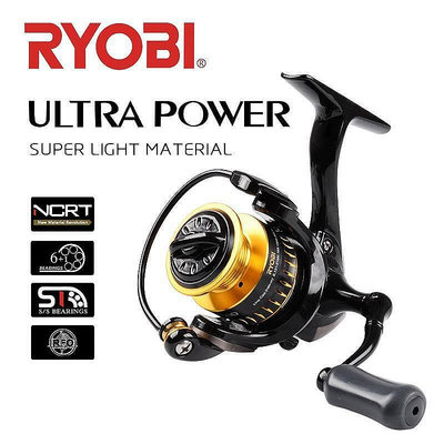 現貨：：熱銷RYOBI 利優比 ULTRA POWER 小型紡車輪捲線器6+1BB金屬線杯輕量耐用釣魚海水可用