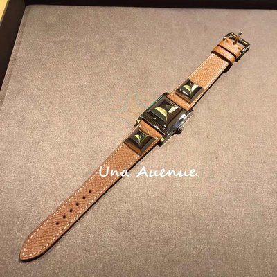 Una Avenue*巴黎代購 Hermes CDC手錶 銀釦焦糖錶帶 金 咖啡 駝色 可當手環 兩用