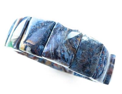 天然水晶大自然藍彼得石手排手牌手鐲手鍊手手環18mm/60.7g星空宇宙之石能量石珠寶玉石寶石首飾飾品專櫃精品