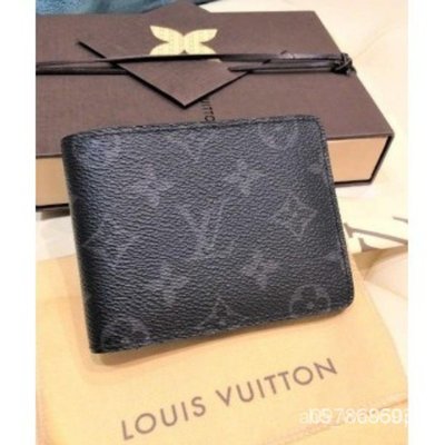 【日本二手】LV Louis Vuitton M61695 黑灰 Multiple Eclipse 短夾 錢包 M60