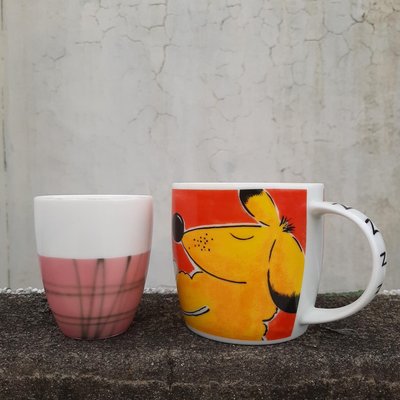 【Marsco】早期日Tajimi Japan線條圖案陶瓷茶杯