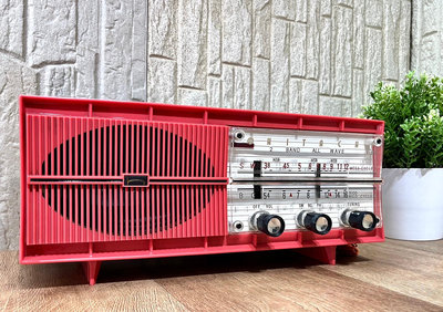 日立 HITACHI EDA S-552 型 桃色 2波段 真空管收音機 古董收音機 含原裝外箱