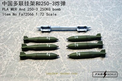 Fa72066中國多聯掛架和250-3炸彈3D打印1/72模型