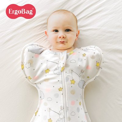 ergobag新生嬰兒投降式防驚跳睡袋寶寶襁褓包巾防踢被四*特價