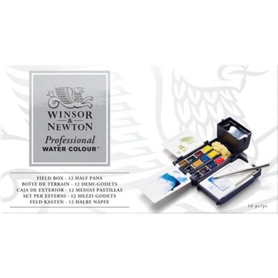 winsor&amp;newton 英國 溫莎牛頓 12色 藍盒 專家級 Professional 塊狀水彩 0190685
