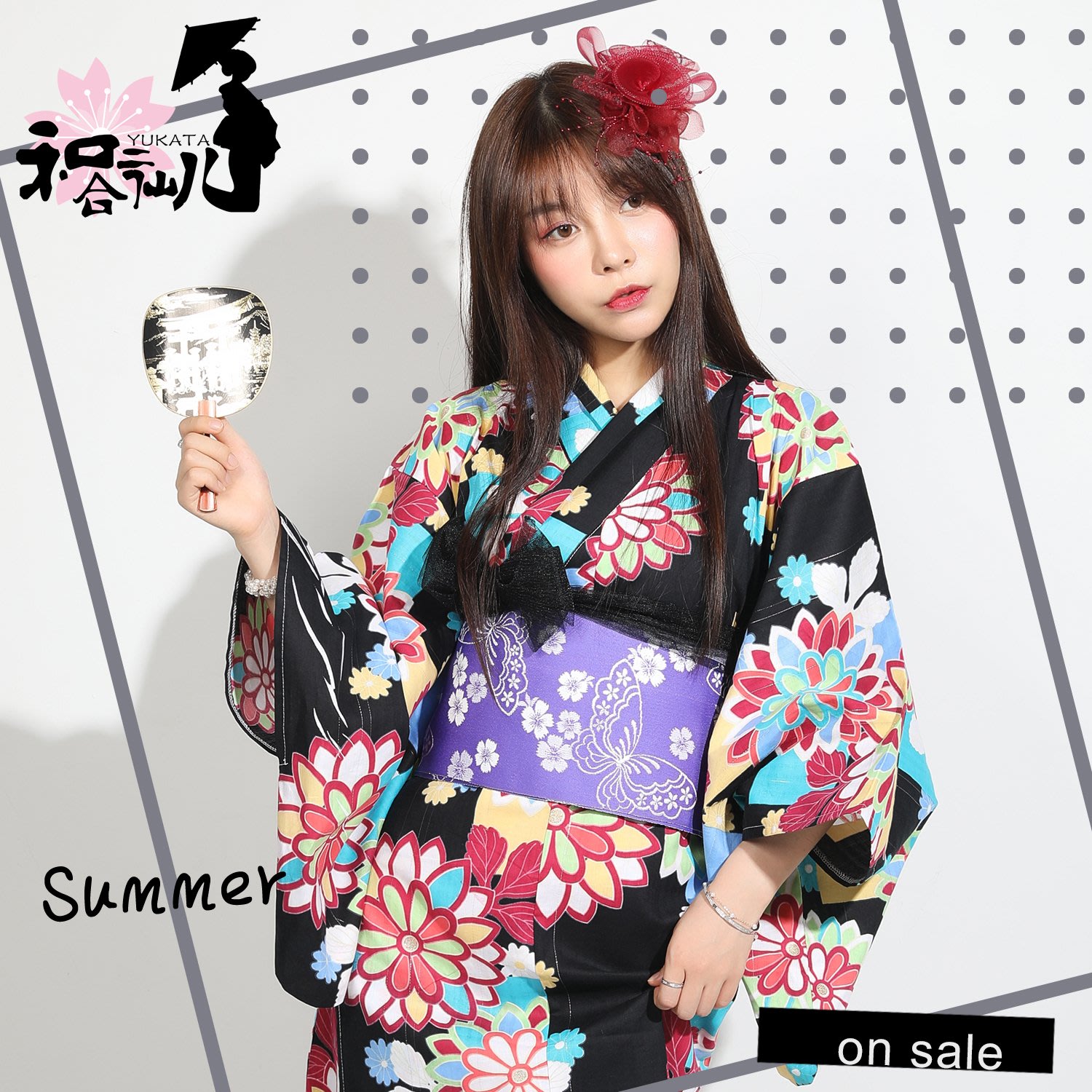 日本正裝和服櫻花季夏日祭花火大會浴衣限時四件套 Yahoo奇摩拍賣