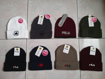 日版韓國製真品 (FILA   Converse ALL STAR)   刺繡Logo毛線帽 現貨全新含吊牌