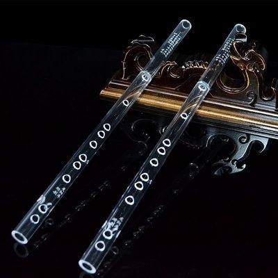 水晶透明笛子 初學橫笛 專業笛子有機水晶笛 龍樹平專利 樂器半米潮殼直購