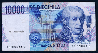 銀幣意大利1984年版 10000里拉(物理學家 伏特) 7.5成左右品相！2裂口