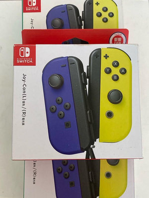 Switch Ns 原廠Joycon Joy con 藍黃色手把 含腕帶