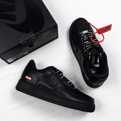 Nike Air Force 1 AF1 Supreme 全黑色 休閒運動板鞋 男女鞋 CU9225-001
