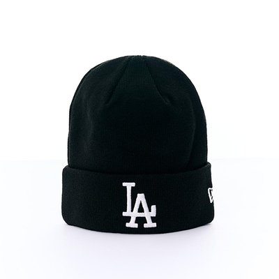 New Era 男女 毛帽 美國職棒MLB 洛杉磯道奇 Black LA Dodgers Beanie 黑色雙層毛帽