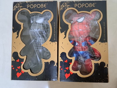 POPOBE 暴力熊10吋蜘蛛人Spider-Man 紅色與黑色公仔一組不拆售
