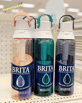[美國原裝Brita]含濾心透明運動型隨身濾水瓶容量26oz(768mL)，再加贈一支濾心(總共2支濾心)，商品附發票。