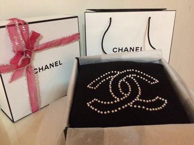 Chanel cashmere 限量珍珠 圍巾/披肩 禮盒包裝