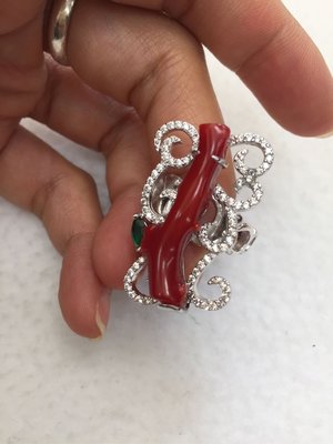 台灣紅珊瑚-紅珊瑚樹枝戒指