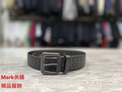 【Mark美鋪】BOTTEGA VENETA BV 經典不敗 編織 黑色皮帶