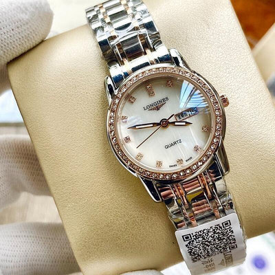 直購#浪琴-Longines 索伊米亞女士腕表 進口石英機芯手錶 鋼帶手錶 高品質 女士商務腕錶 浪琴 水鬼