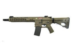 [01] EMG 鯊魚 M4 10" 全金屬 電動槍 沙 ( M16 416 M4A1 RIS卡賓槍BB槍玩具槍狙擊槍