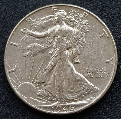 美國  行走女神  半元  50分  1946年    銀幣(90%)    2257 未流通