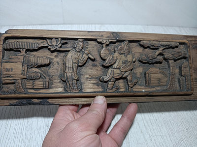 清代 八仙人物之二提材木雕 鐵拐李 和何仙姑