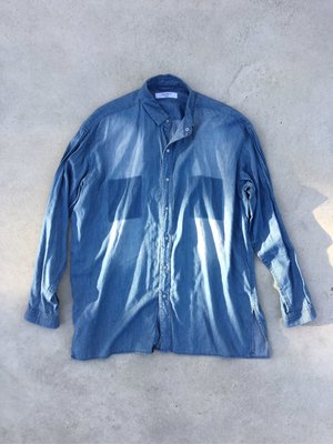 已售出。#INHERIT 天藍色垂墜感長袖襯衫 oversize / 禪意 = 嬉皮 x 靈修 x 道袍