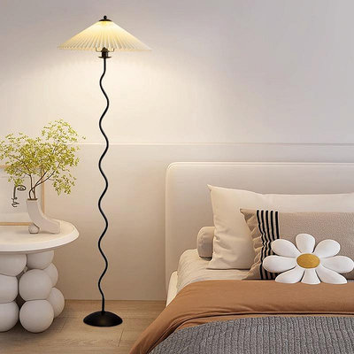 百褶落地燈簡約代奶風ins客廳沙發邊臥室床頭氛圍燈立式臺燈