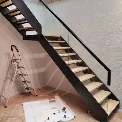 現貨 室內樓梯鋼木樓梯玻璃樓梯室內室外樓梯復試樓梯護欄扶手立柱家用正品促銷