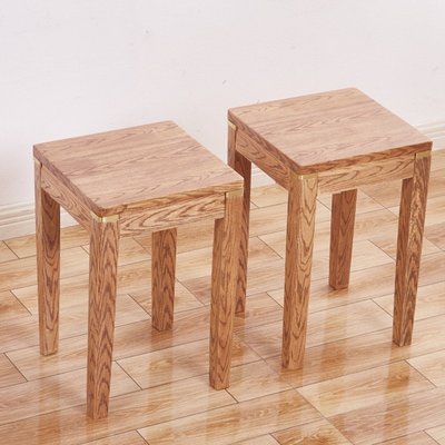 【熱賣精選】 實木凳子家用客廳餐桌凳板凳新中式銅素方凳可疊放原木化妝凳輕奢