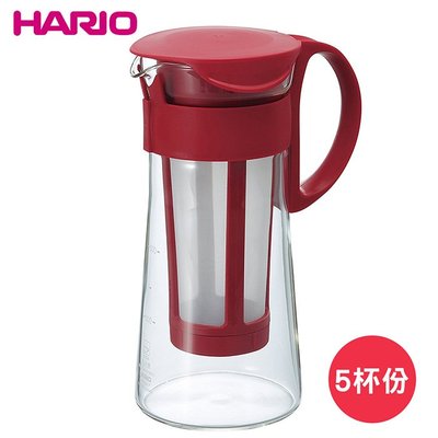 【HARIO】流線冷泡咖啡壺-紅 600ml MCPN-7R