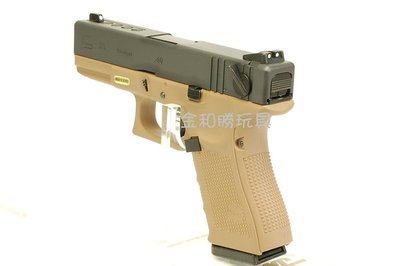 JHS（（金和勝 生存遊戲專賣））沙色 WE 單連發 G23 GEN4版 瓦斯動力手槍 4310