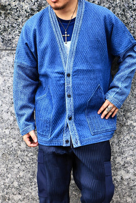 FDMTL 24FA FA24/TP11U SASHIKO CARDIGAN 3YR WASH  日本製  道袍  藍水洗 全新 現貨