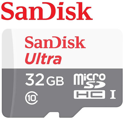 SanDisk 32GB 100MB/s Ultra microSDHC UHS-I 記憶卡 白卡