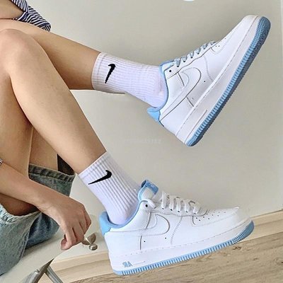 【代購】Nike Air Force 1 HydrogenBIue AF1白藍天空藍經典時尚休閒滑板鞋CD6915-103女鞋