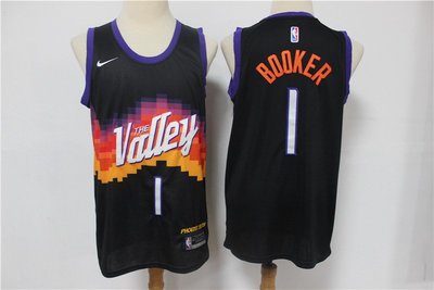 德文·布克(Devin Booker) NBA鳳凰城太陽隊 2021新款 城市版 黑色 球衣1號
