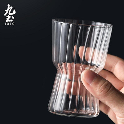 創客優品 九土手工玻璃杯品茗聞香茶日式耐熱玻璃咖啡杯杯冷飲杯調酒杯家用 CJ2538