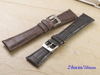 【時間探索】加厚型5mm 壓紋牛皮錶帶- MONTBLANC 萬寶龍及各式錶款( 24mm收18mm)