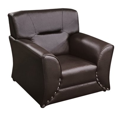 【DH】商品貨號887-1商品名稱《豪邁》黑色厚皮革單人座沙發(圖一)備有雙人.三人可選.台灣製.可訂做.主要地區免運費