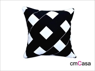 = cmCasa = [3735]簡約普普風格  黑白大紋編織抱枕套 可搭配IKEA沙發