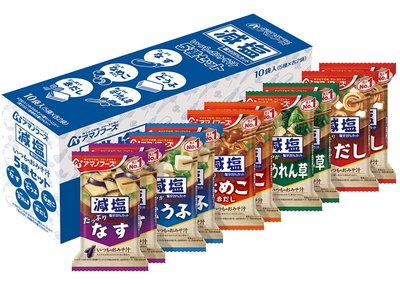 《FOS》日本製 天野 減鹽味增湯 5種口味 10食入 即時湯 沖泡熱湯 熱飲 生理期 保暖 秋冬 消夜 露營 熱銷