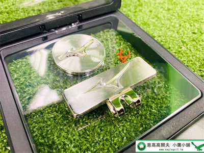 [小鷹小舖] Mizuno Golf Cap Clip Marker 美津濃 高爾夫球標禮盒 球帽夾標記禮盒 銀牌