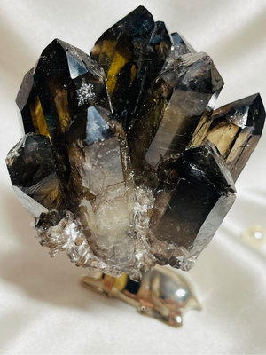 茶水晶晶簇 晶簇 煙水晶 水晶花|能量水晶